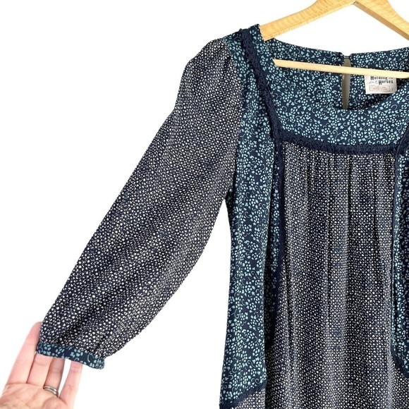 Anthropologie Holding Horses Paix Tunic Prairie Floral‎ Print Mini Dress Blue, 2 - Picture 8 of 13